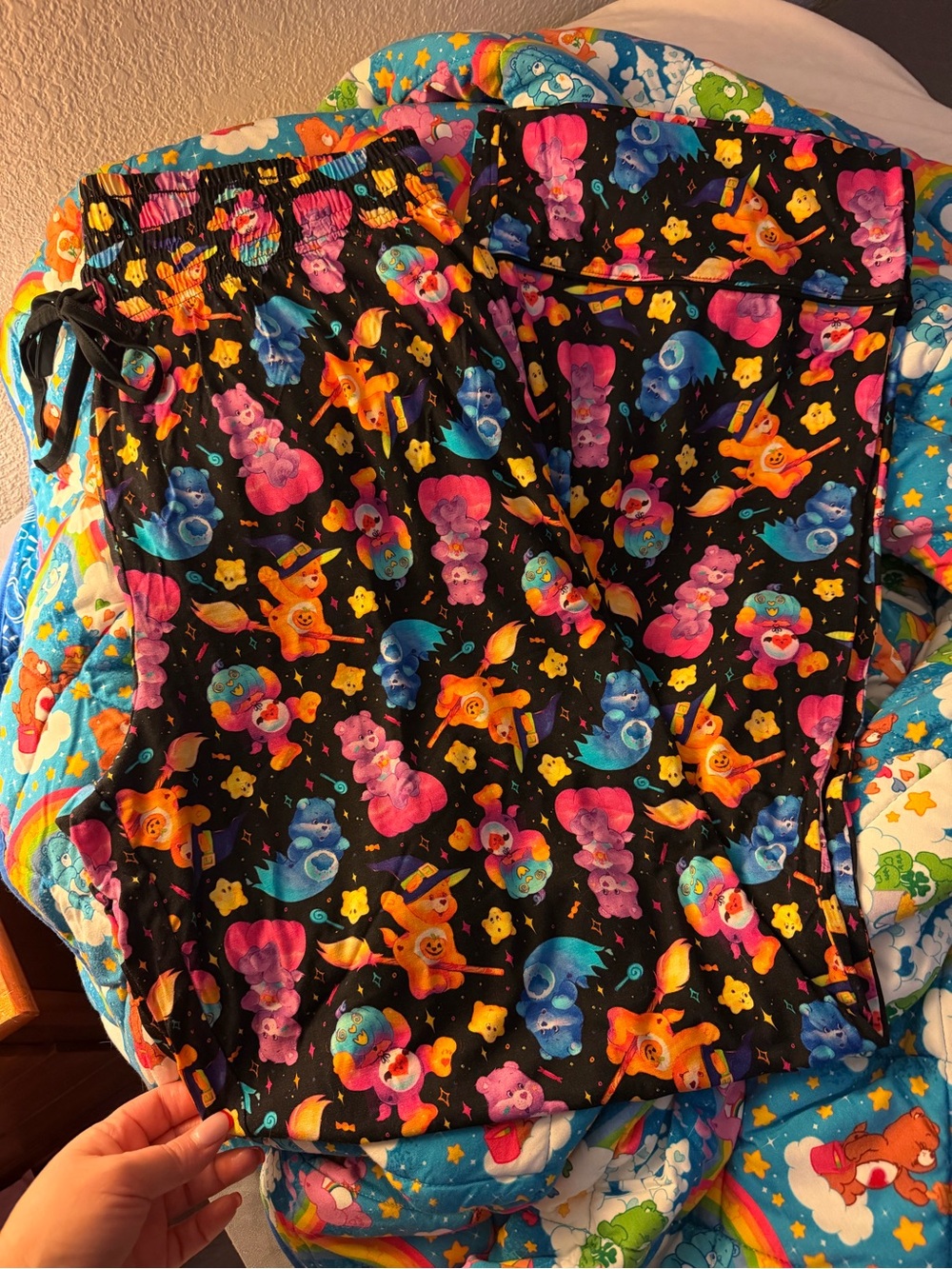 Birdie Bean Care Bear Halloween Women’s Wide Leg Pajama Pants Size Large NWOT